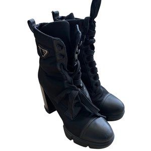 Prada black heeled boots size 9